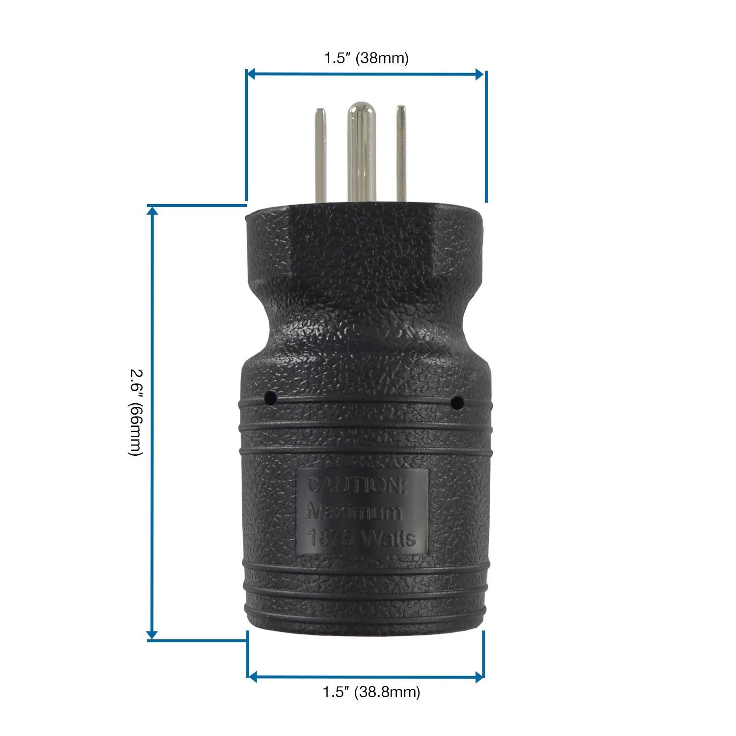 Conntek 30221-BK Plug Adapter NEMA 5-15P to L5-20R