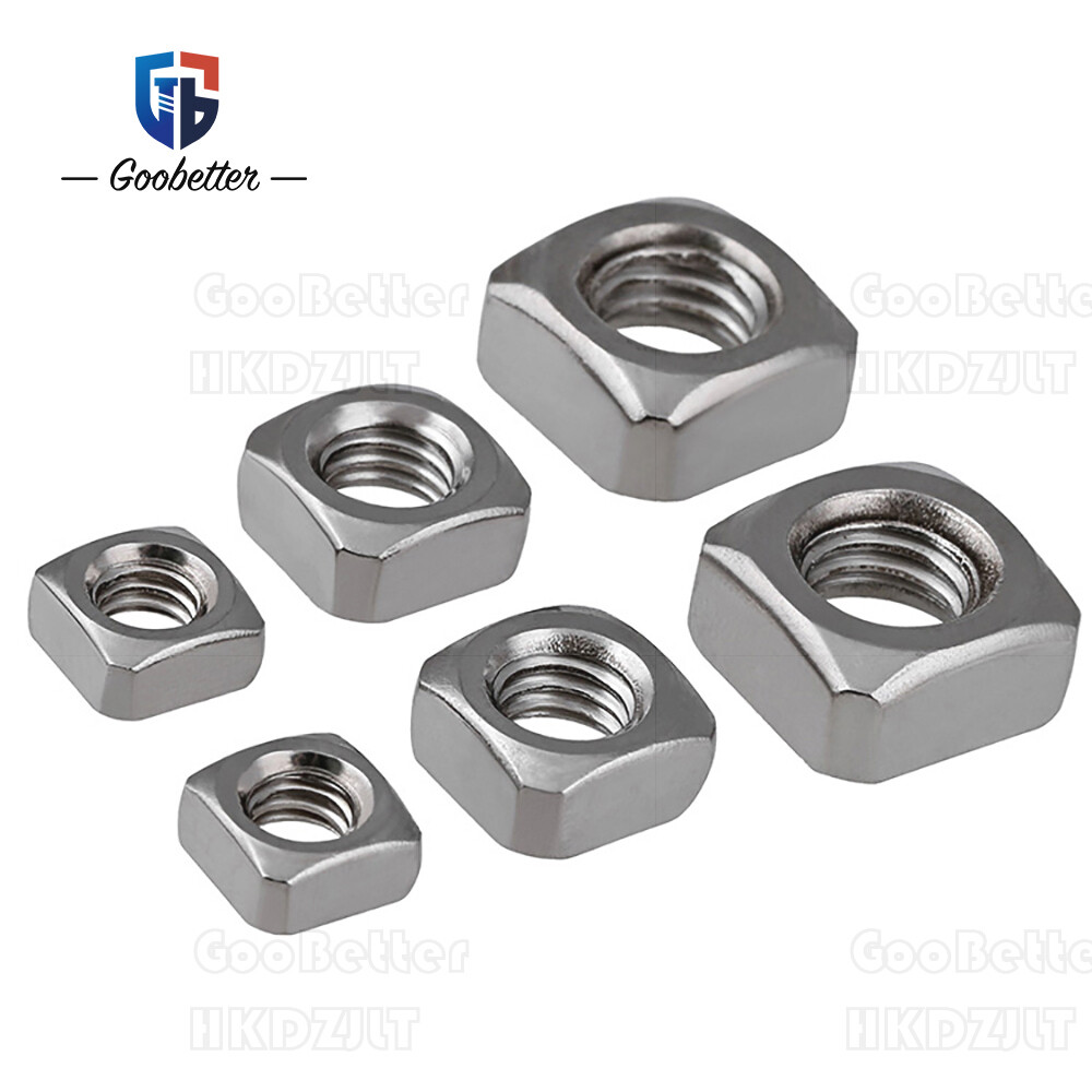 M3 M4 M5 M6 M8 M10 M12 Stainless Steel Square Nuts Chamfered Thick Type DIN 557