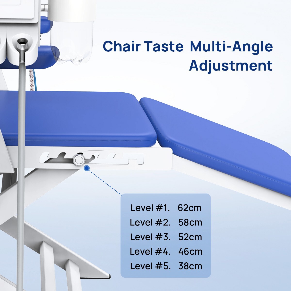 Dental Portable Mobile Folding Chair LED Light Air Turbine Unit 4 Hole Blue