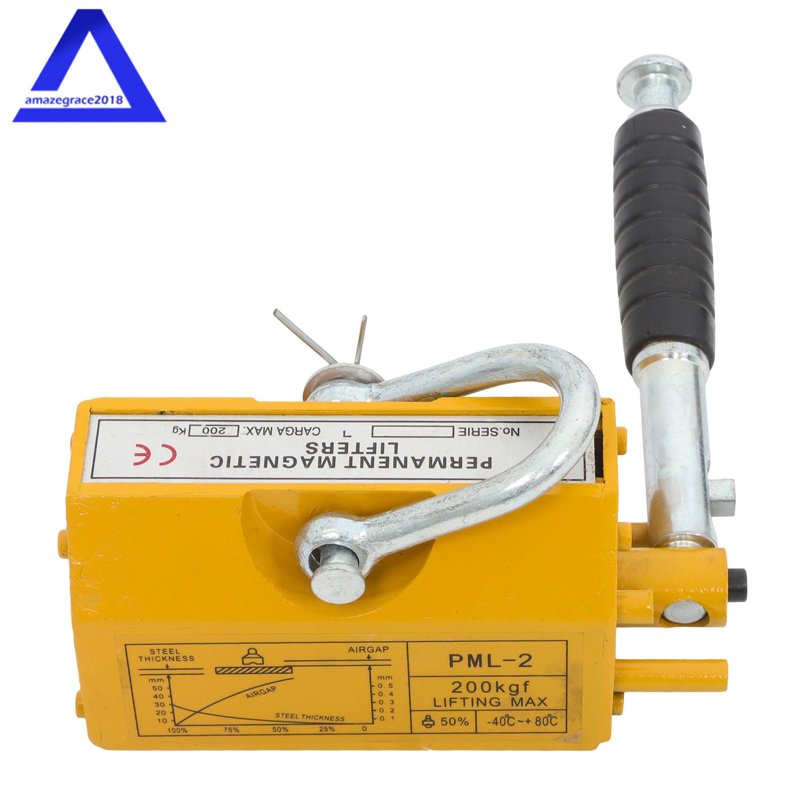 Magnetic Lifter Lifting Magnet 440 lbs/200 kg 2.5 Safety Factor Neodymium Hoist