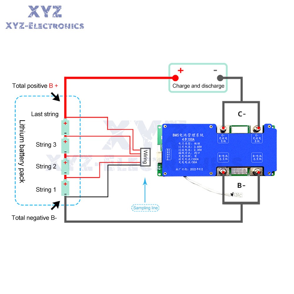 4S 14.6V / 8S 24V 100A BMS LiFePO4 Battery Balance Charge Protection Board