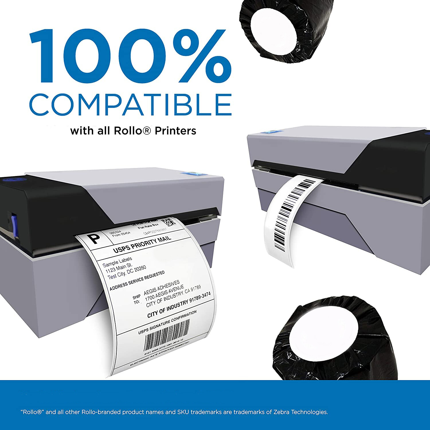 4X2 Direct Thermal 750 Labels Per Roll 4″X2″ For Zebra LP ZP GX LP2844 GC420T