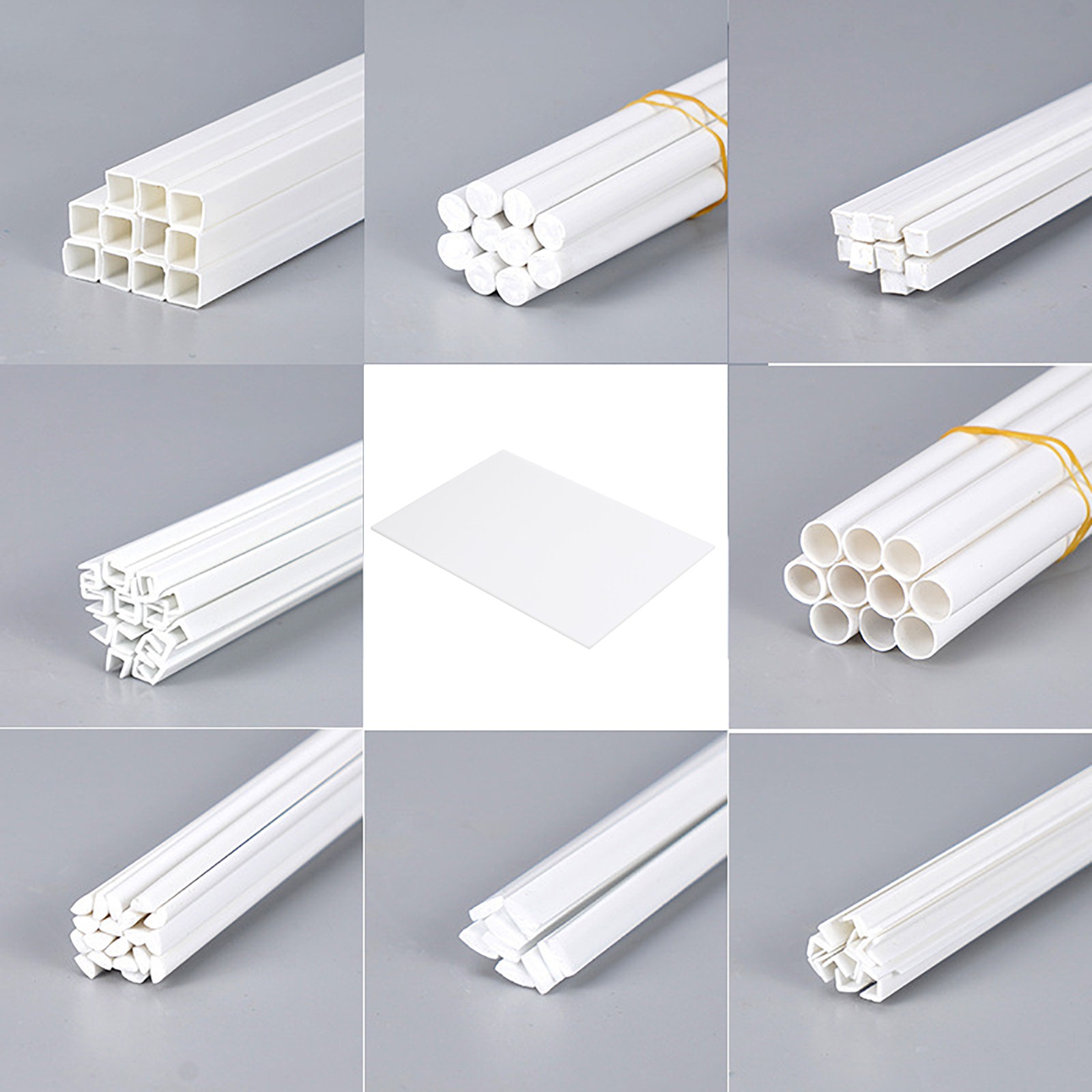 ABS Styrene Plastic Tube Strip Round/Square/Angle Rod Sheet Building Model DIY
