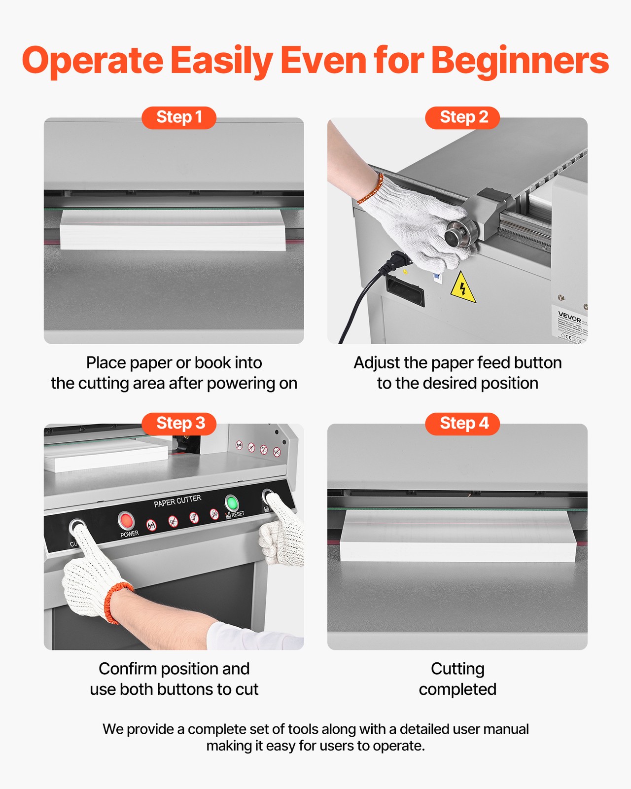 VEVOR Electric Paper Cutter 17.72 in Cutting Width 1.57 in Cutting Thickness