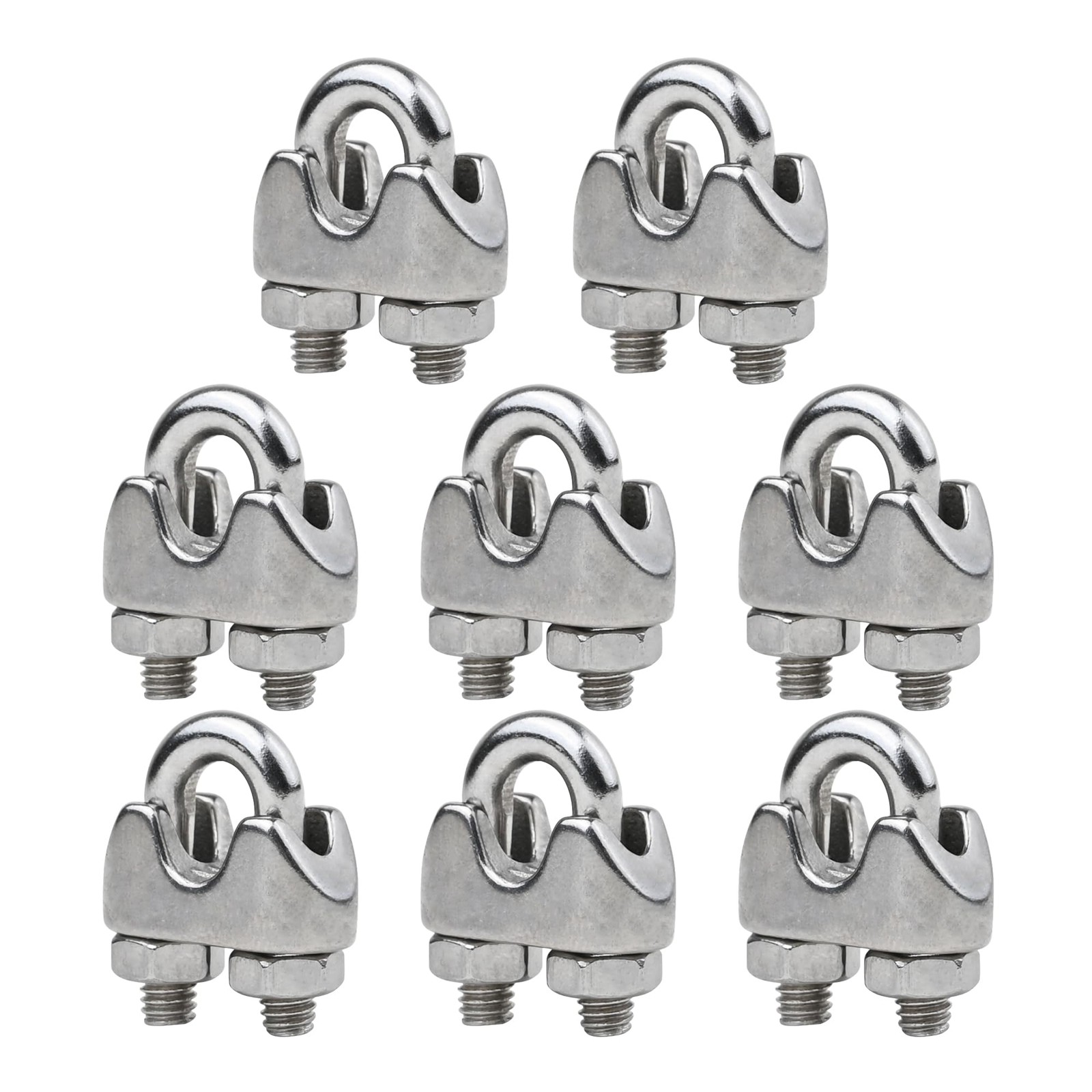 Vigtayue 8 Pcs 1/8 Inches M3 Stainless Steel Wire Rope inch-8pcs, Sliver