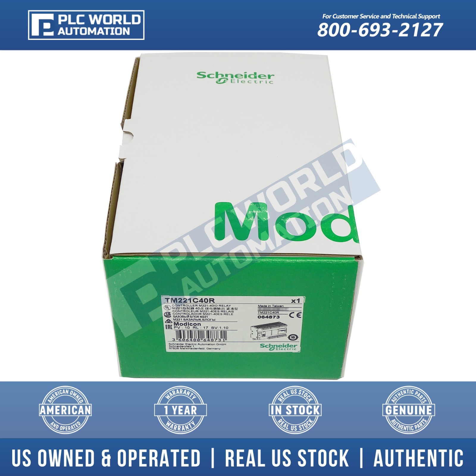 Schneider Electric TM221C40R Modicon M221 Logic Controller, 40 I/O, Brand New