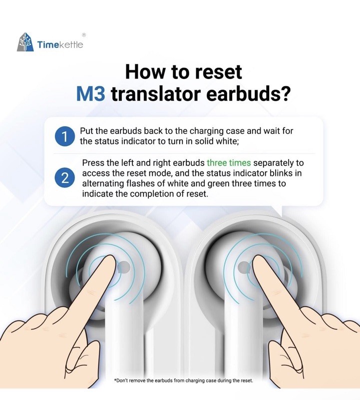 Timekettle M3 Language Translator Earbuds, Two-Way Translator Device with APP.