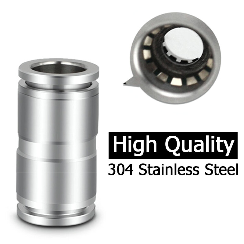 A2 Stainless Steel Pneumatic Push in Connectors Air Water Pipe All Type Fittings