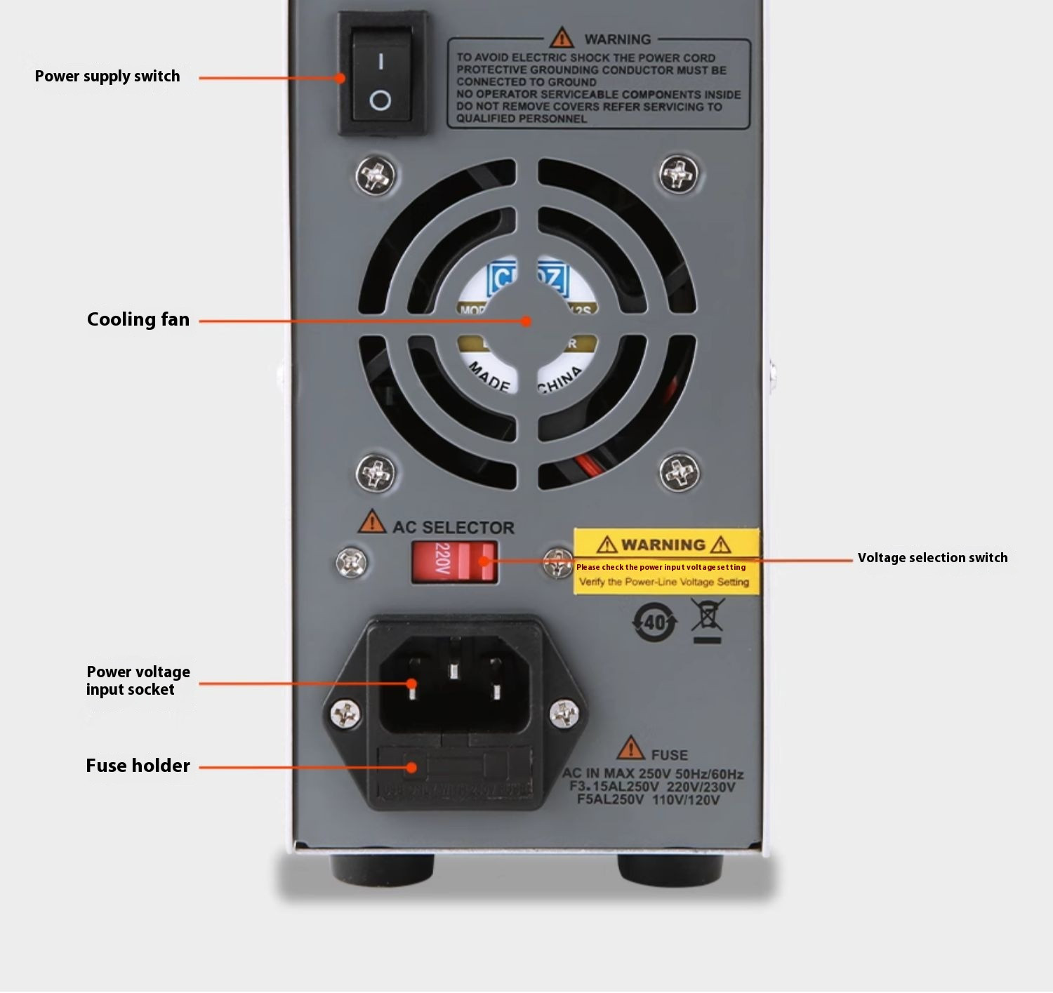 110V/220VDigital Display Adjustable Single Channel DC Regulated Power Supply