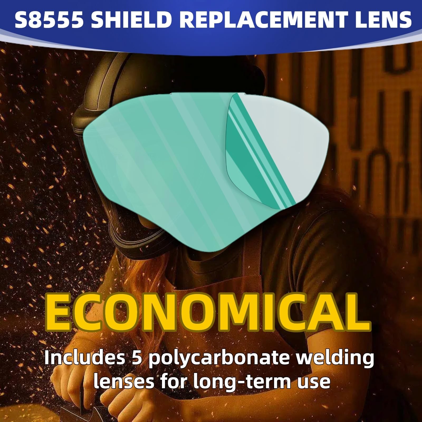 S8555 Shield Lens (5-Pack) Impact-Resistant & Dust/Splash Proof for Honeywell…