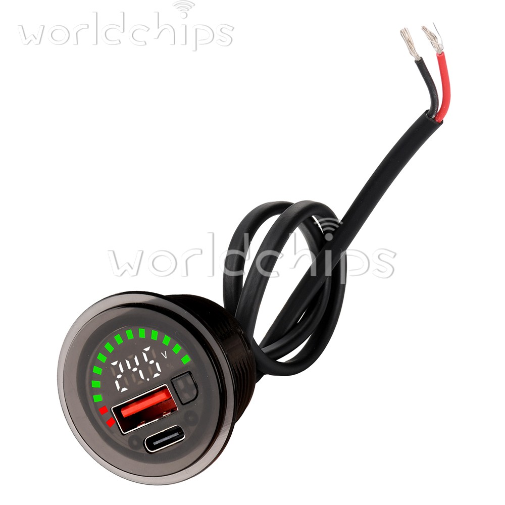 DC 7-30V Waterproof Digital Voltage Battery Capacity Level Indicator Voltmeter