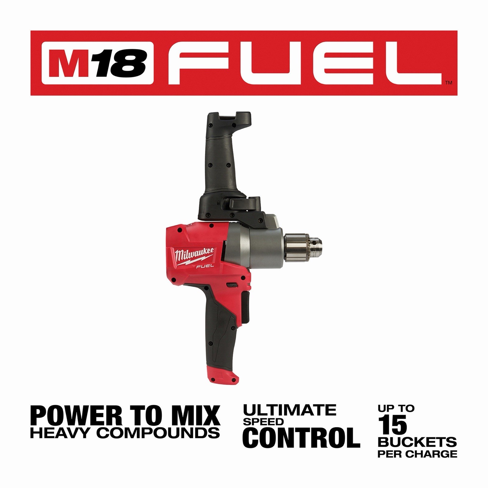 Milwaukee 2810-20 M18 FUEL 18V 1/2-Inch Variable-Speed Mud Mixer – Bare Tool
