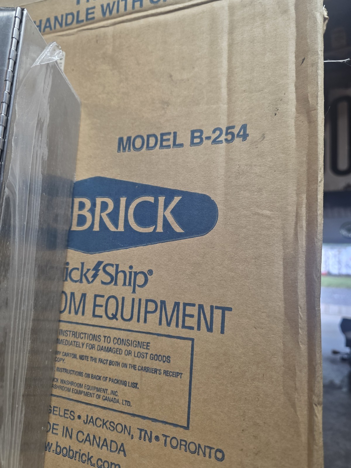 Bobrick B-254 Surface-Mounted Sanitary Napkin Disposal Receptacle Stainless New