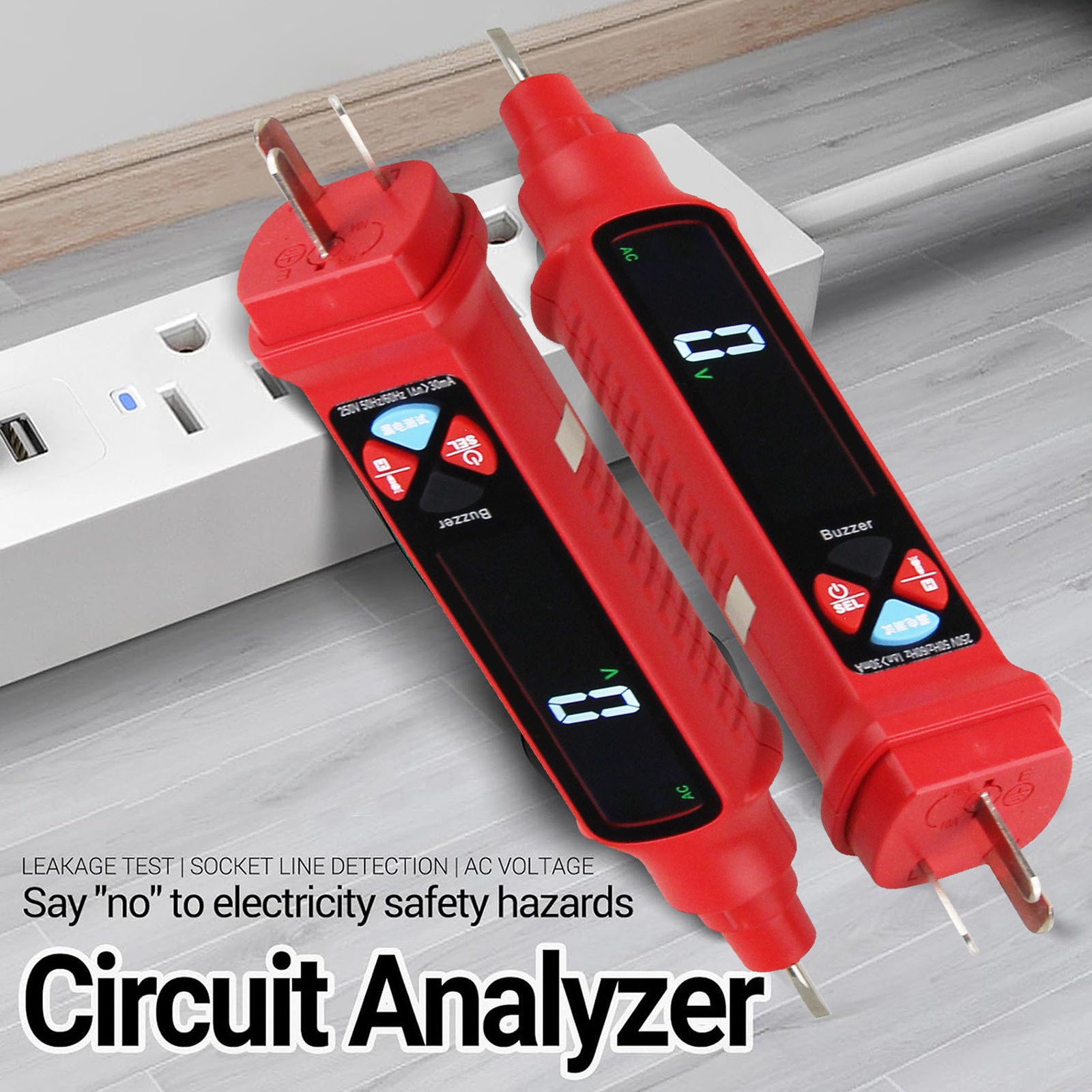 Non Contact Voltage Detector With LCD Display Neutral Live Wire Tester For Ci