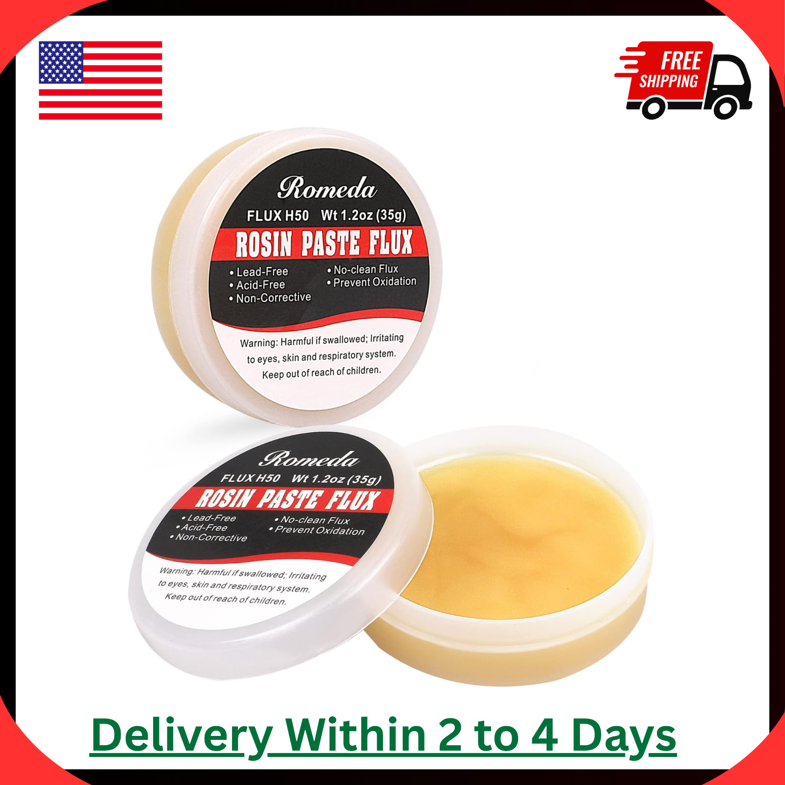 2 Jar Solder Flux, Flux for Soldering, Rosin Soldering Flux Paste for Lead-Free