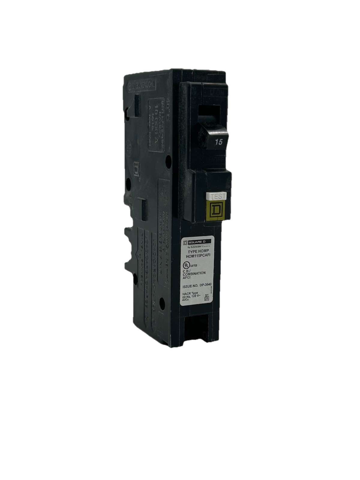 NEW Square D HOM115PCAFI Plug-On Neutral 15 Amp 1 Pole Circuit Breaker