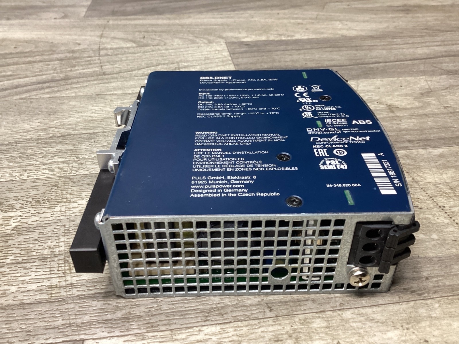 PULS Dimension QS5.DNET NEC Class 2 Power Suppy #135N158