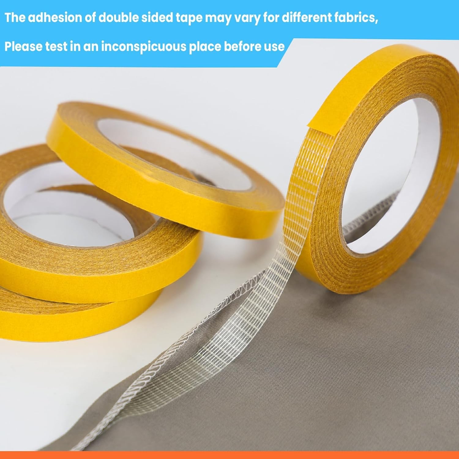 Double Sided Fabric Tape Heavy Duty for Hem, 0.5 in x 33FT/10m x 4Rolls