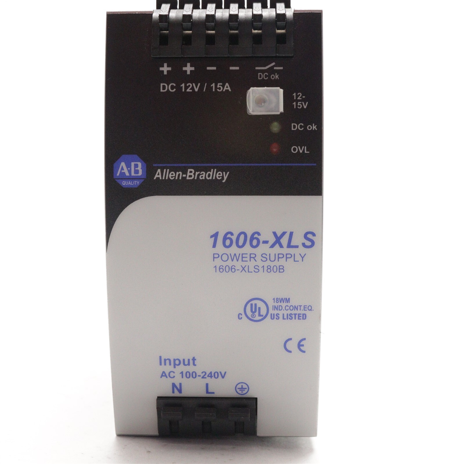 ALLEN BRADLEY POWER SUPPLY 100-240V 12V DC 15A 1606-XLS180B