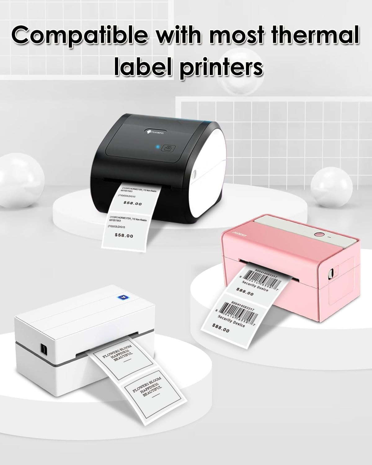 2″ x 2″ Square Direct Thermal Labels 700/Roll Adhesive DIY for Zebra and Rollo