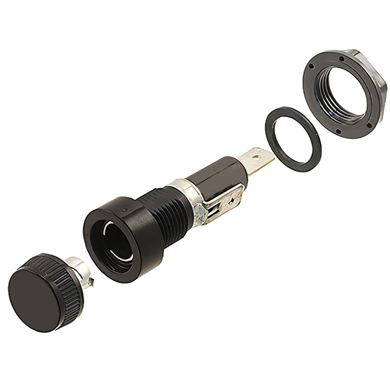 2-Pack Screw Cap Panel Mount Fuse Holder for 6x30mm Fuses 30A 250V AC, R3-14A2