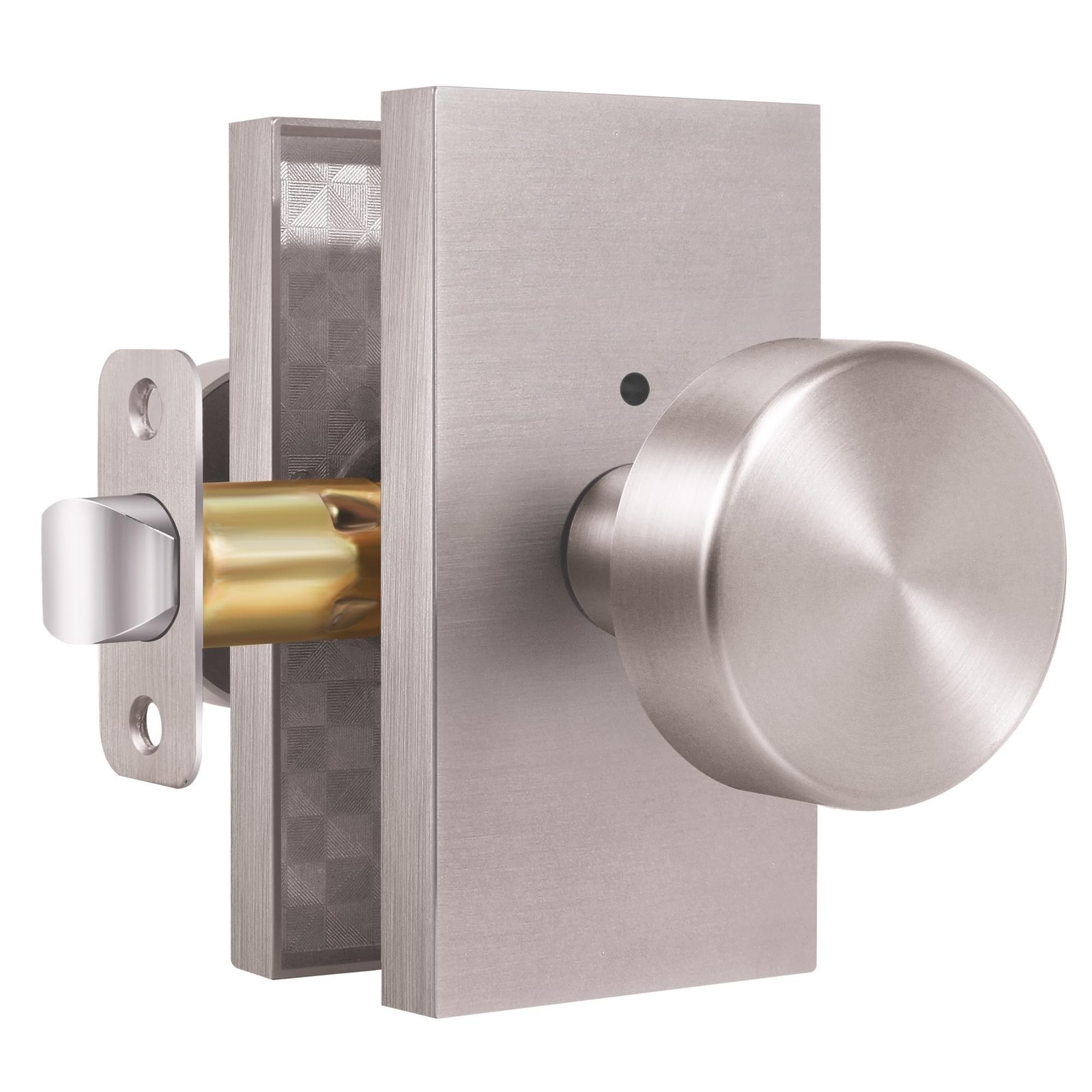 Zinc Alloy Privacy Door Knob with Lock, Brushed Nickel | Door Knob for Bedroo…