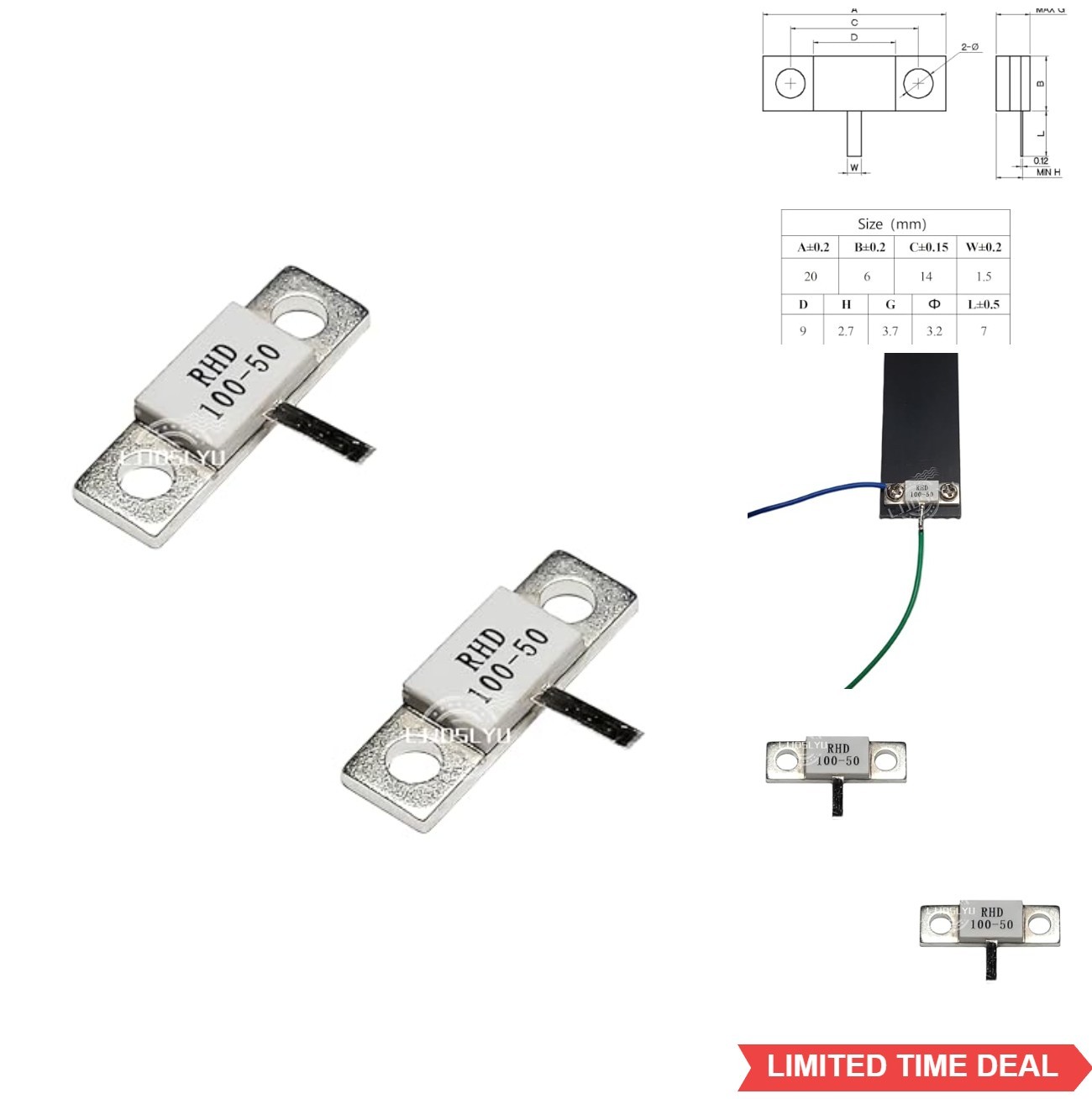 RF Dummy Load 100W 50 Ohm Resistor DC to 5GHz 2 Pack for Ham Radio Testing