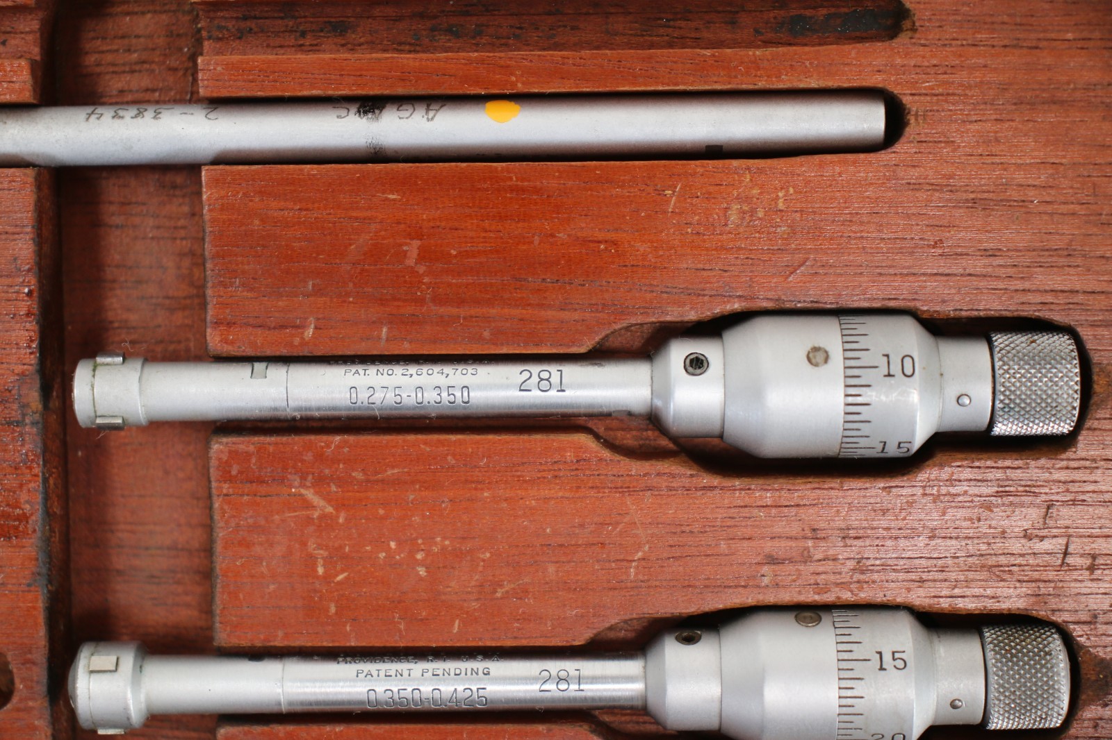 Brown & Sharpe 281 Intrimik 3 piece set range 0.275-0.500