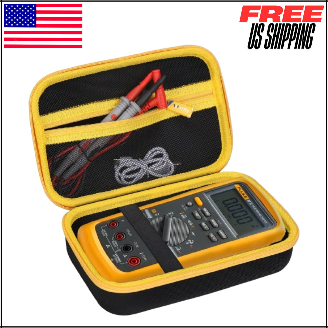 Hard Case for Fluke 87-V 87V Max 77-IV 83V 88V Digital Multimeter Black/Yellow