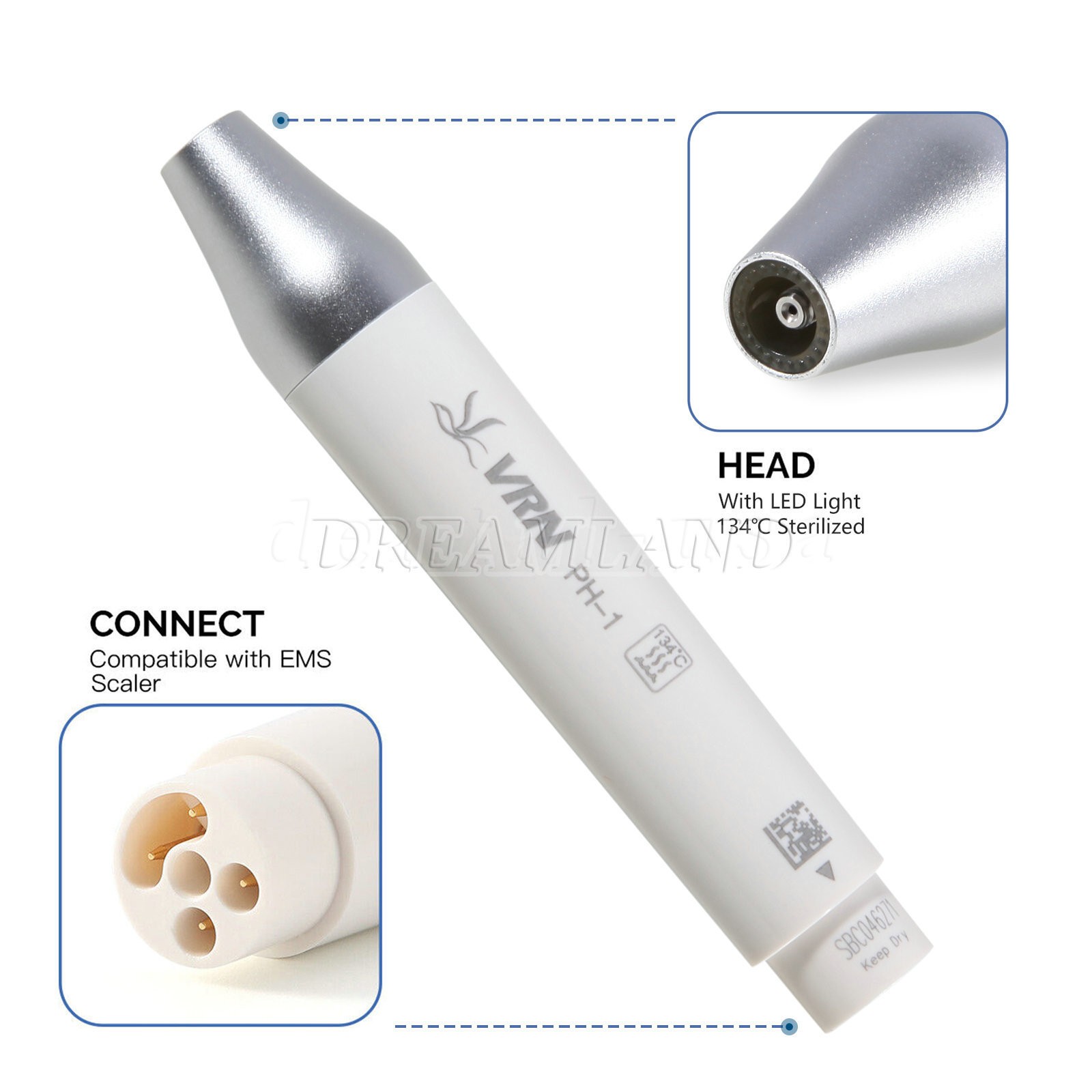 VRN Original Dental Ultrasonic Piezo scaler LED Handpiece Tips fits EMS