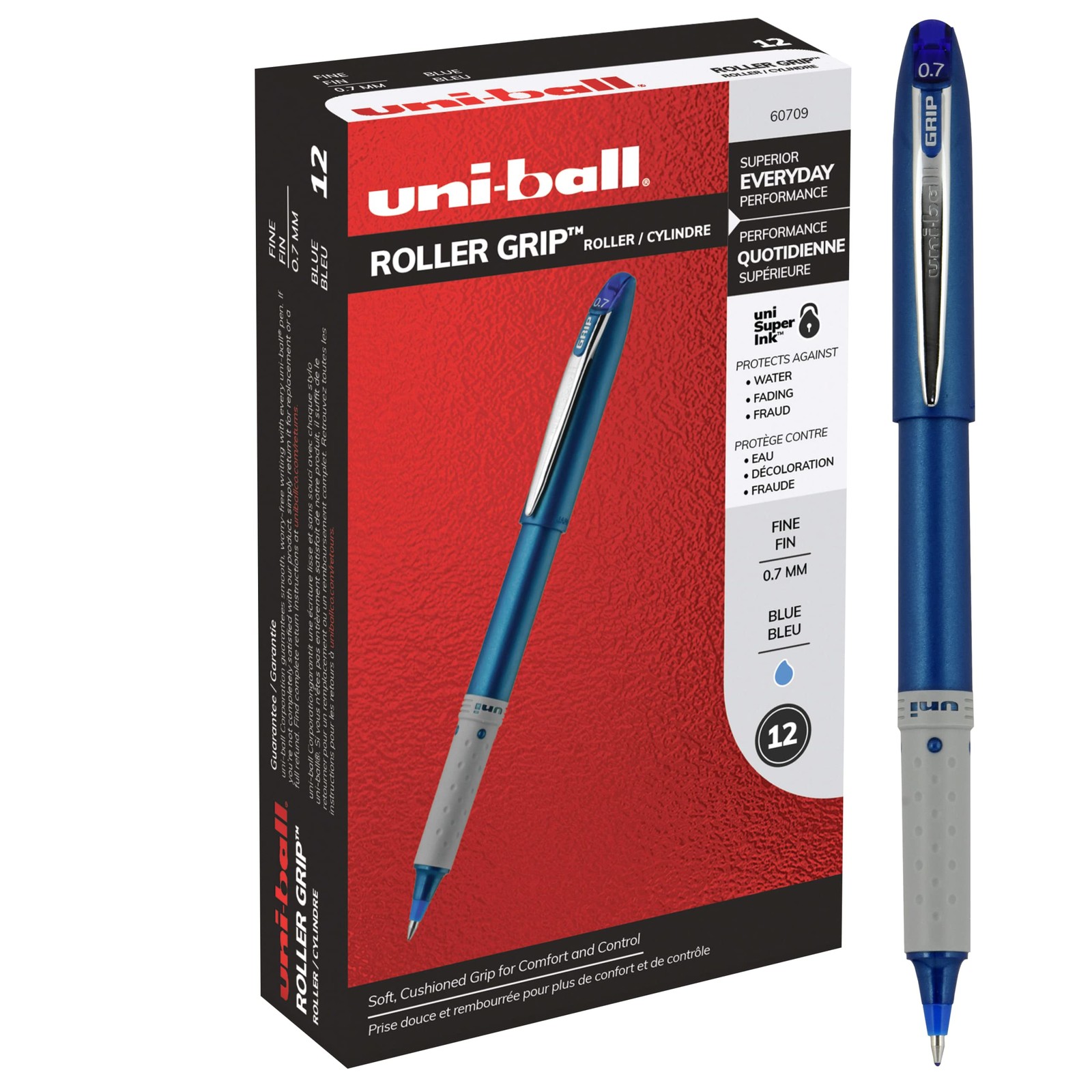 Uniball Roller Grip Pens, 12 Count – Extra Large Grip, Blue Office Product