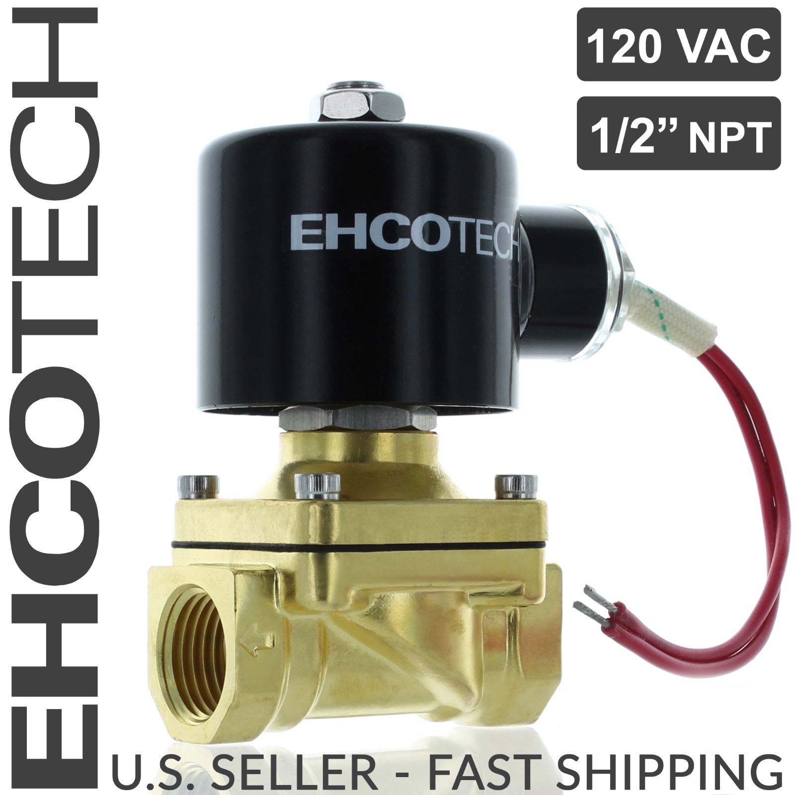 1/2″ 110V 120V AC Brass Electric Solenoid Valve Water Air Gas Viton NC 110VAC