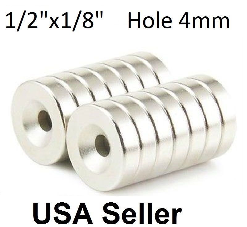 10 100 ALL Size Countersunk Ring Disc Block Magnets 3mm 4mm 5mm Hole Wholesale