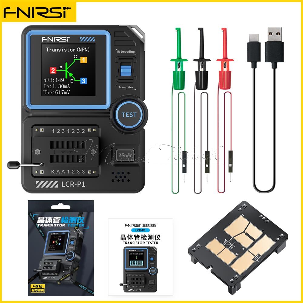 FNIRSI LCR-P1 Transistor Tester Set Diode Triode MOS Field Effect SMD ESR Meter