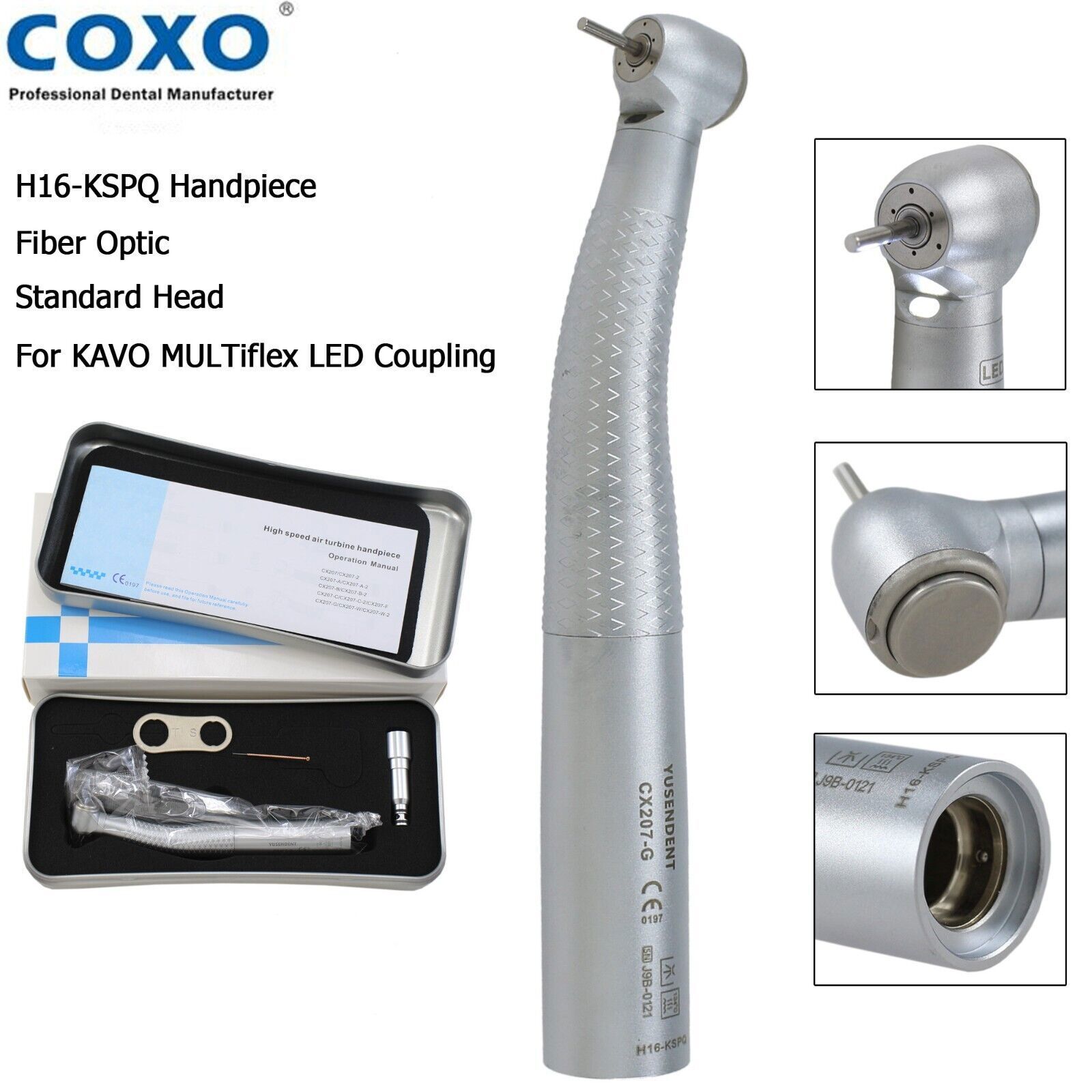 COXO Dental Turbine High Speed Handpiece Fiber Optic For KAVO Multiflex Coupling