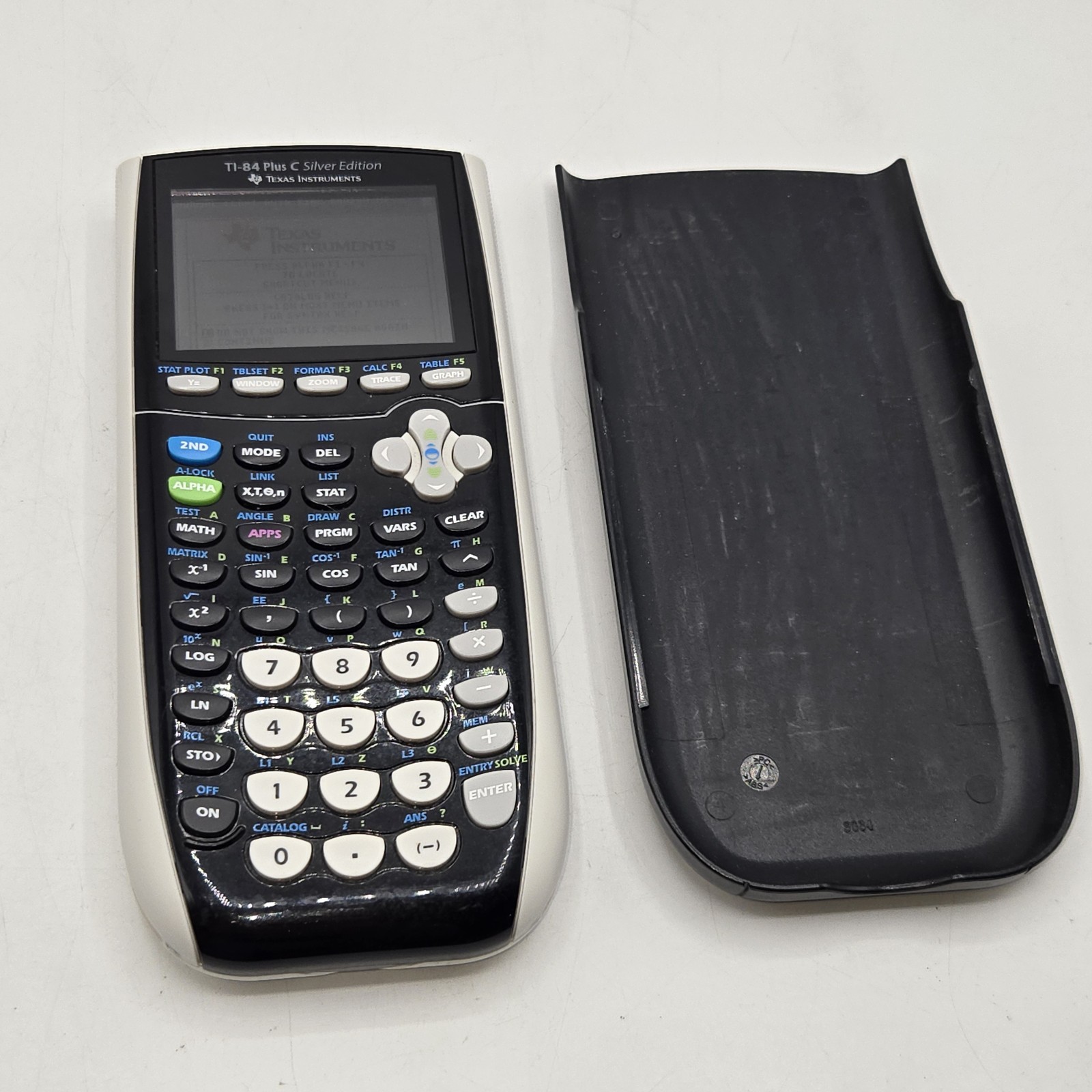 TI-84 Plus C Silver Edition Graphing Calculator Texas Instruments-No Charge Cord