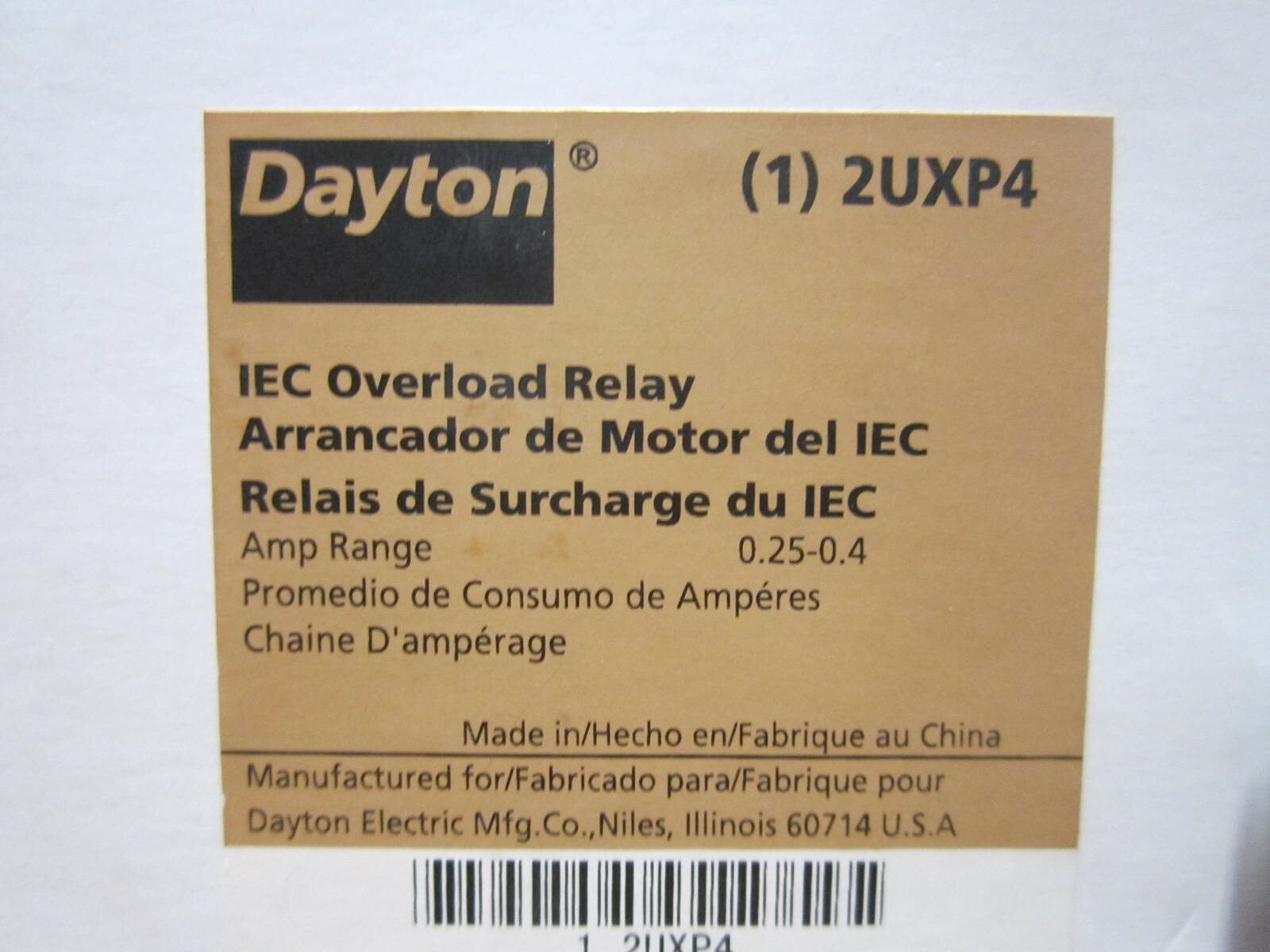 Overload Relay 0.25 to 0.4 Amp Range w/ Trip Indicator Finger Safe Terminals NEW