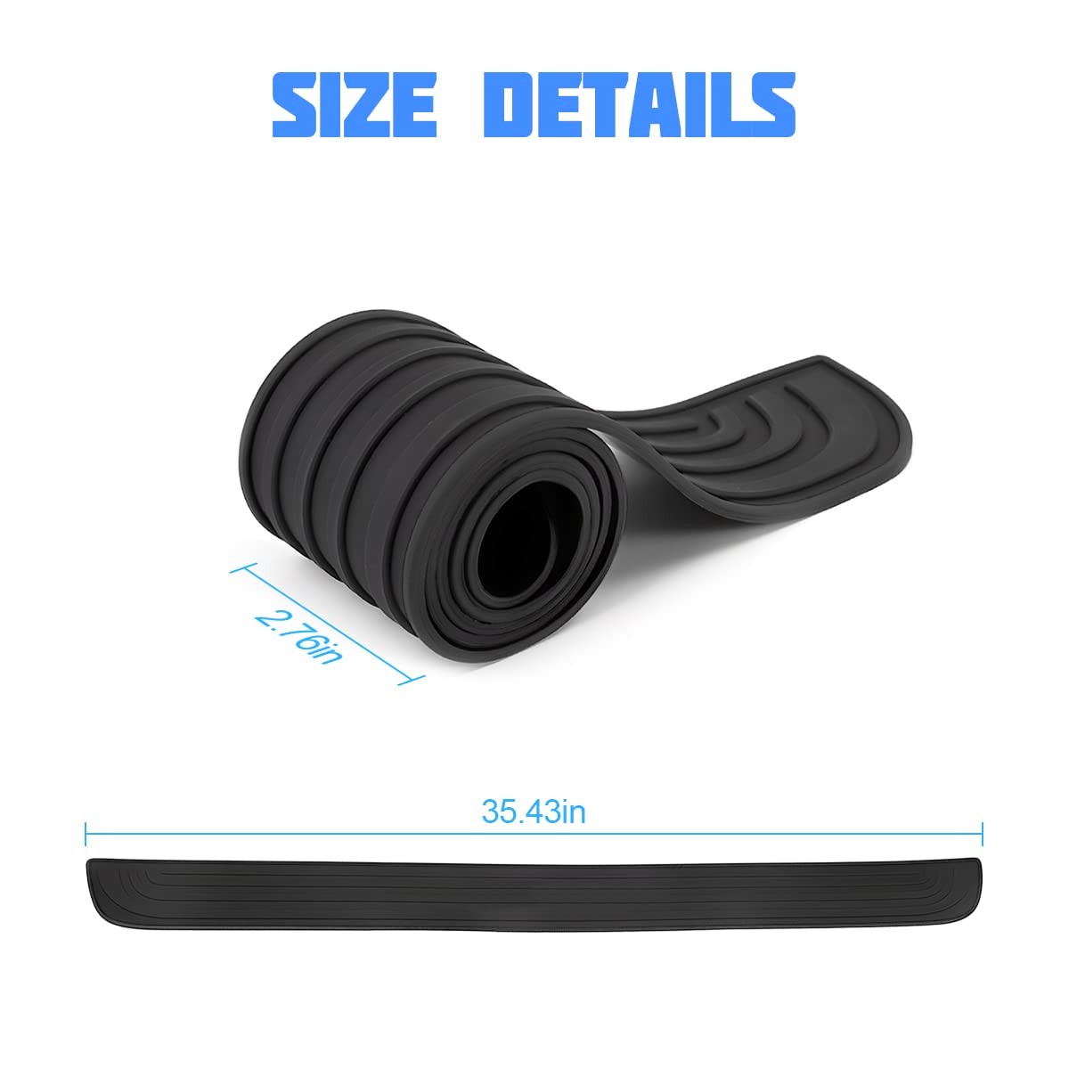 Car Rear Bumper Protector Guard – Anti-Scratch Rubber Cover Strip for Most Ca…