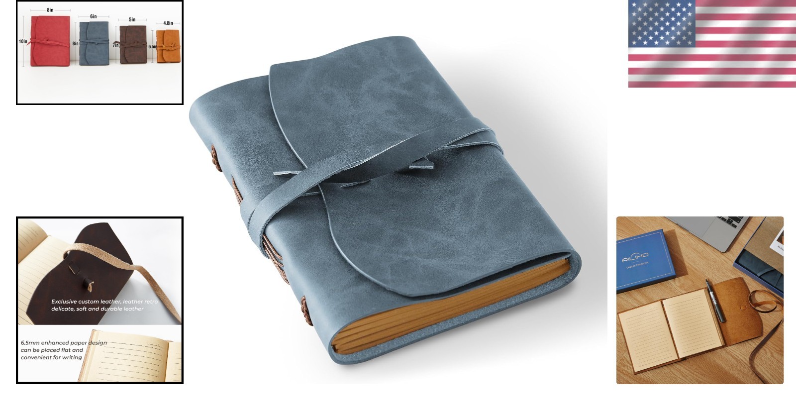 Hand-Stitched Vintage Leather Diary – 4.8×6.5 Mini Notebook for Everyday Use