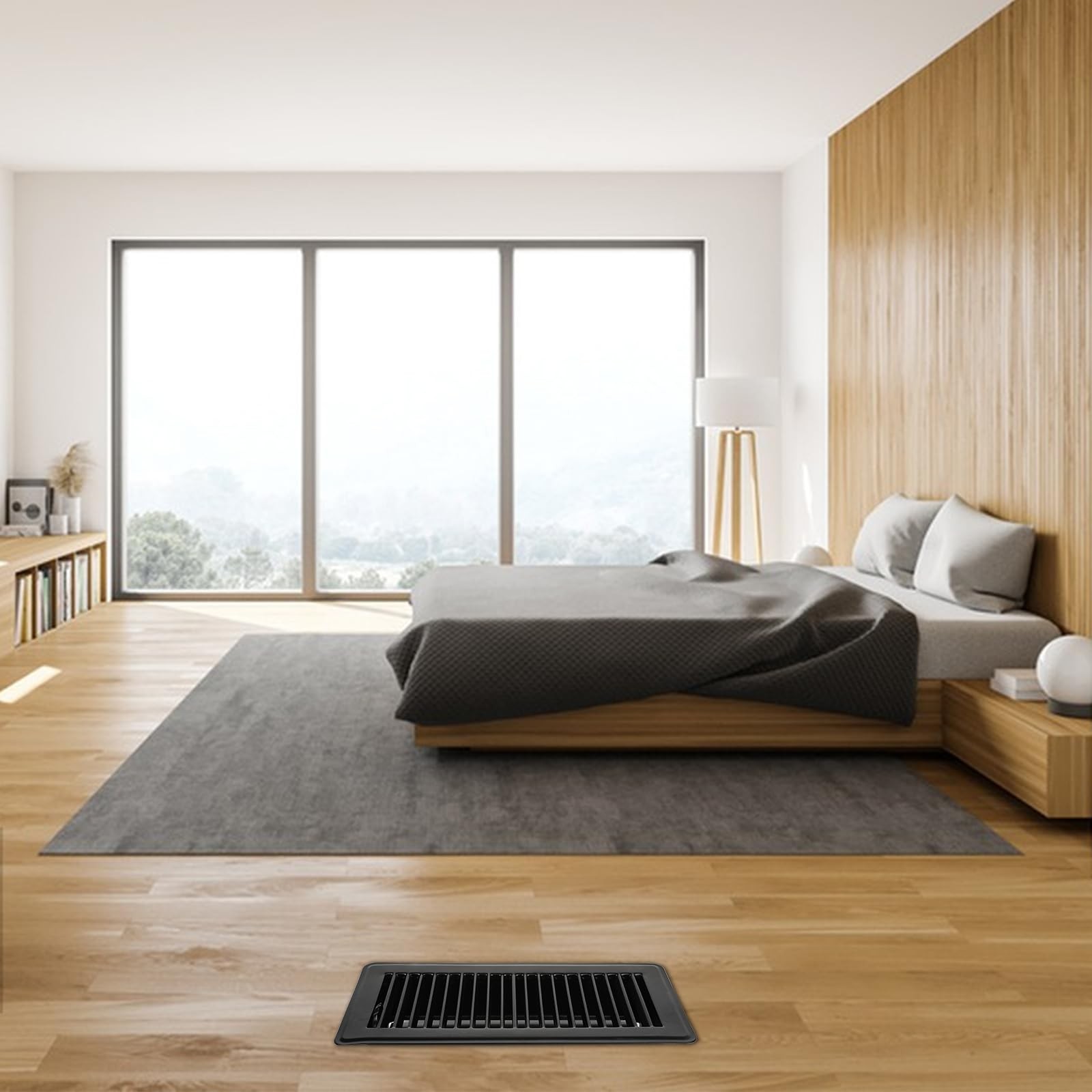 VOISEN Floor Register 4×10, 8 Pack Black Vent 4×10 Inches, 8PCS