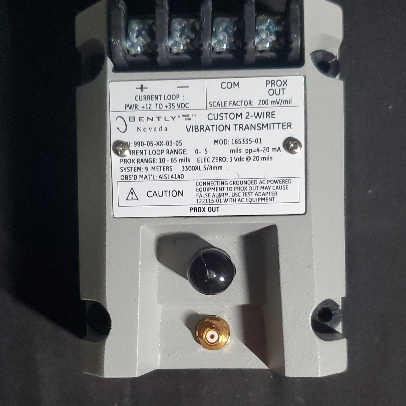 Bently Nevada 2-Wire DC Analog Vibration Transmitter 990-05-XX-03-05