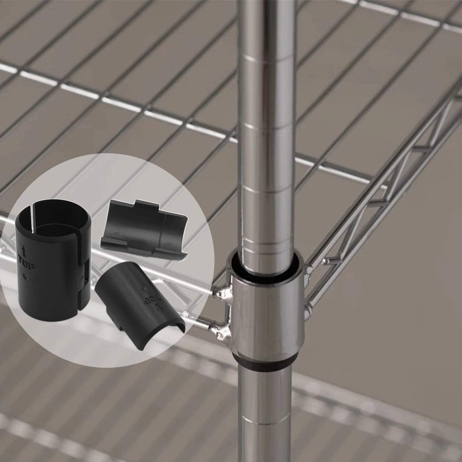 Snnalosses 54 Pack Wire Shelving Shelf Lock Clips, Black, ABS Plastic & Metal, 1