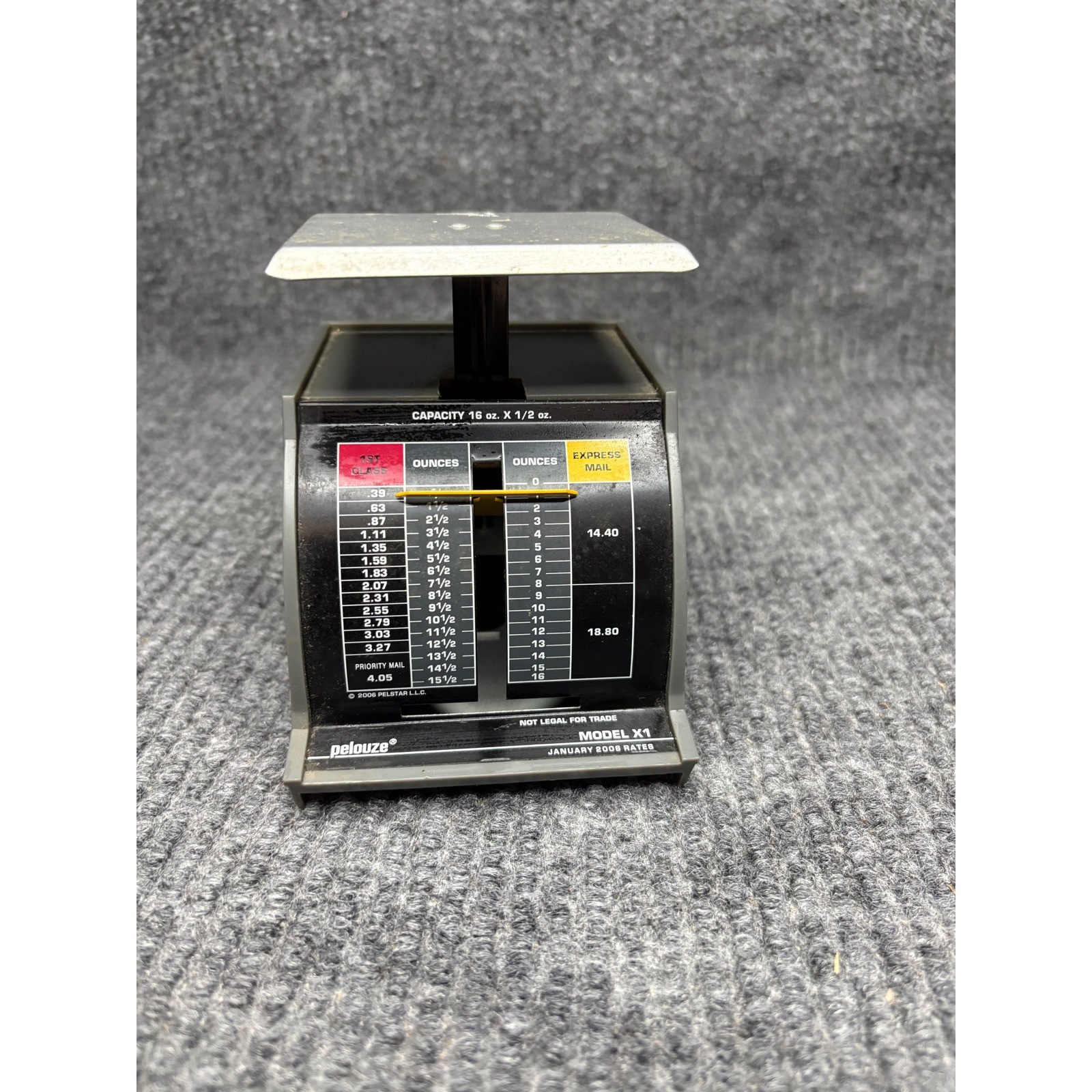 Pelouze Model X1 Postal Scale 16oz Capacity Gray Analog Mechanical Vintage