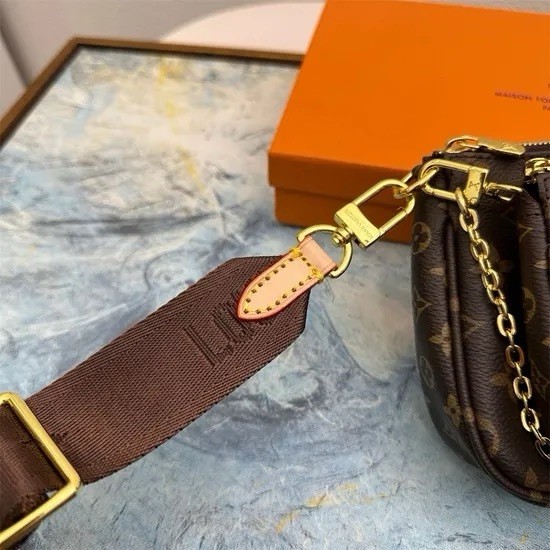 Louis Vuitton Monogram Brown Crossbody Bag w/ Adjustable Strap & Coin Purse