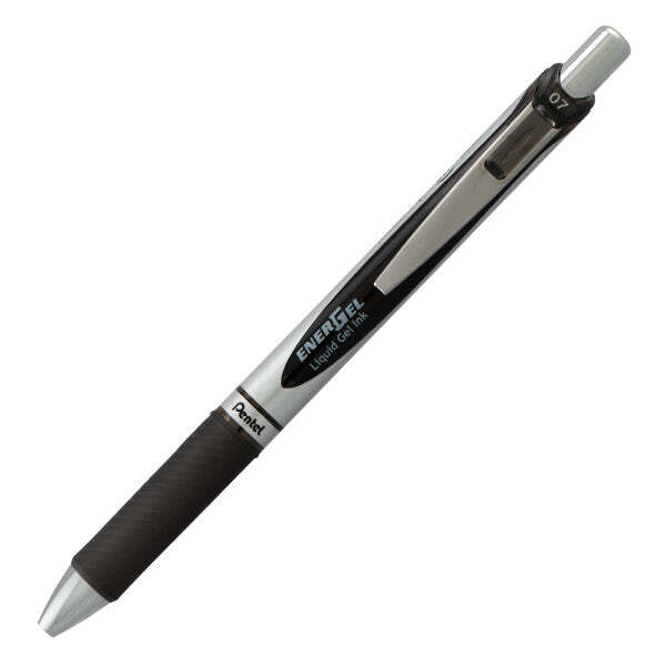 Pentel EnerGel RTX Retractable Liquid Gel Pen, Medium Line,0.7mm, Black, 12-Pk
