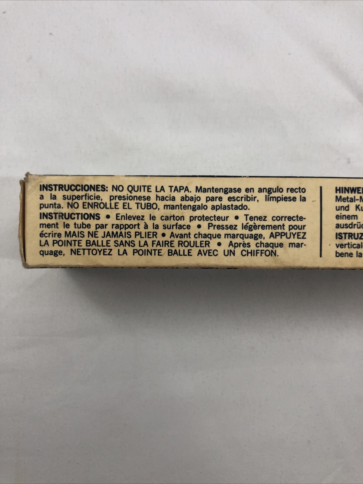 New NISSEN Metal Marker in Yellow 5/64″ in Original Box Low Chloride NOS