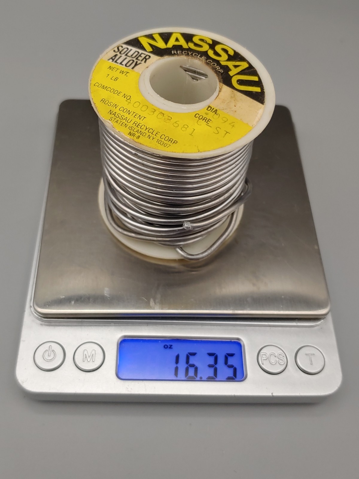 Vintage Nassau C ROSIN Solder .094 DIA Core C-ST 1 LB New Old Stock