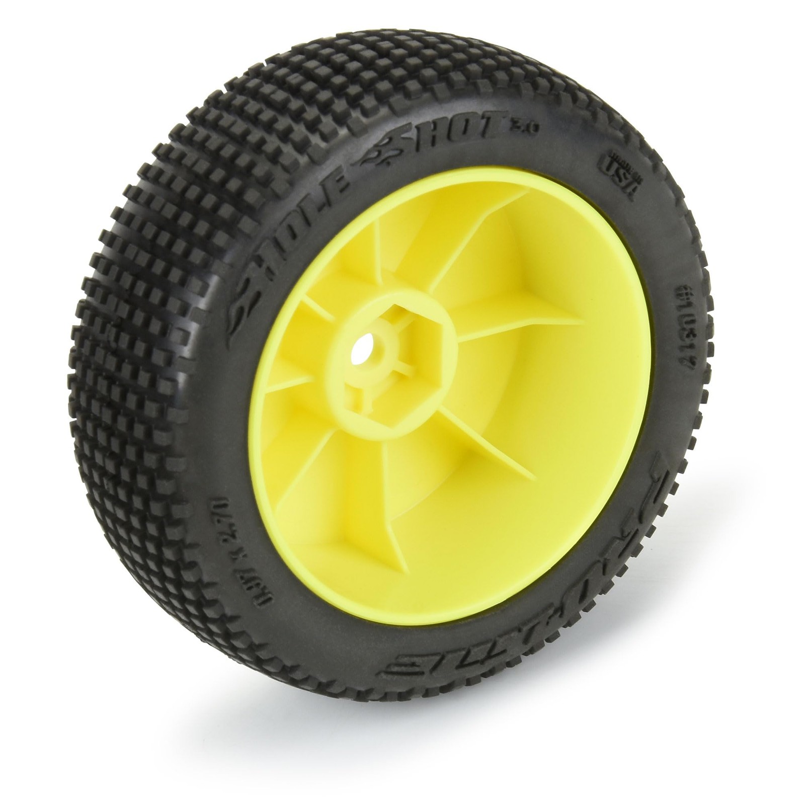 Pro-Line Racing Hole Shot 3.0 Buggy Tires Mtd Velocity Yellow Wheels For Arrma