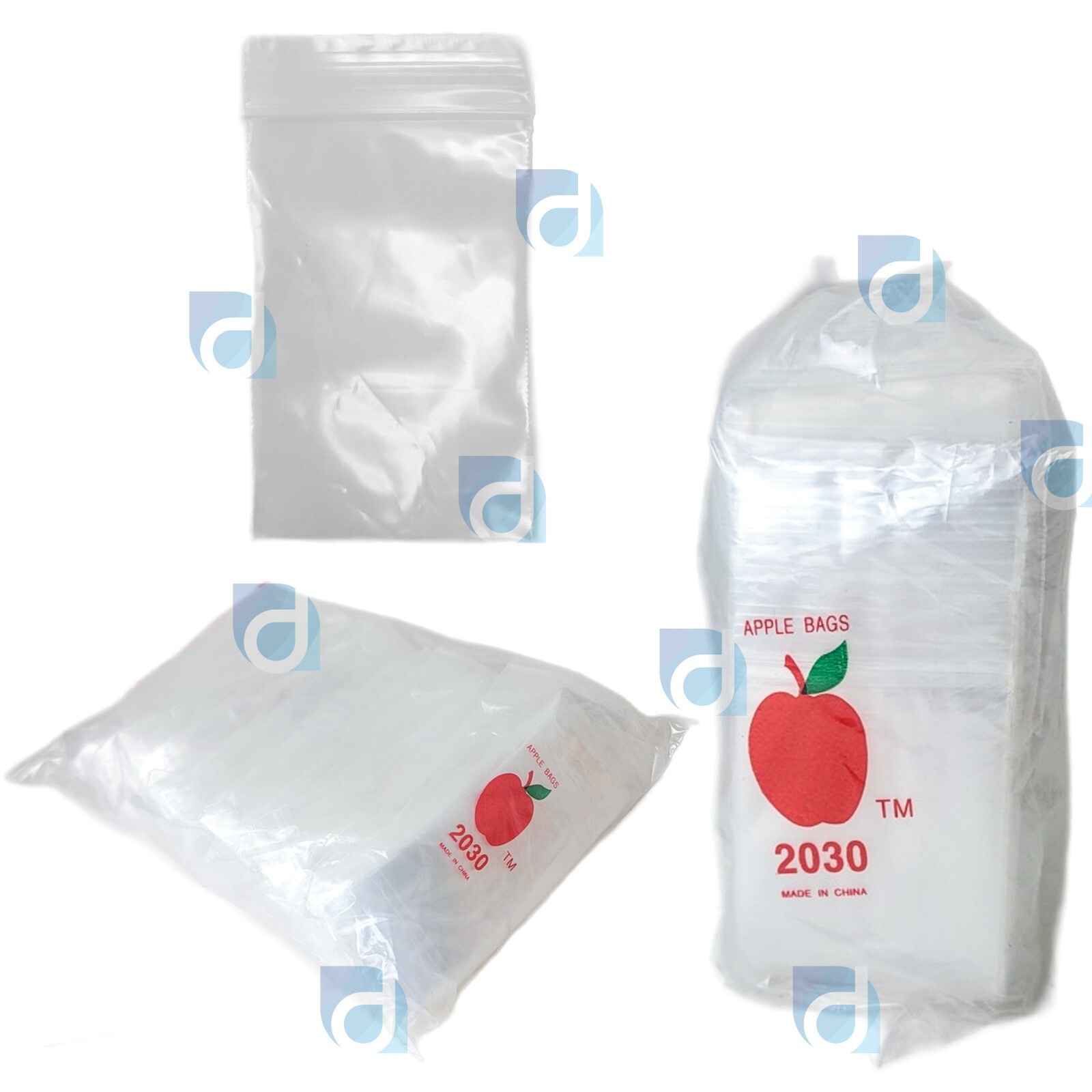 Apple Mini Zip Resealable Bags 2″ x 3″ Clear Baggies 2030 – 1000ct. NEW