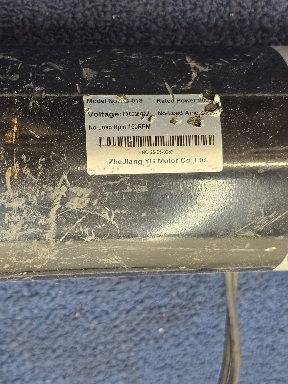 800W 24V Electric Motor, 150RPM No-Load RPM, Black – G-013, 25-05-0282